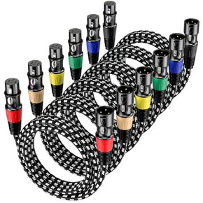 EBXYA XLR Cable 10ft 4 Packs, Braided XLR Male to Female Balanced Microphone Cable, Gold Plated 3-Pin XLR Mic Cable, XLR Speaker Cable for Mixer, Amplifiers, Record