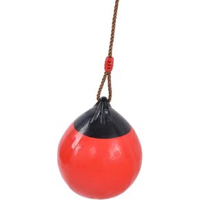 Buoy Ball Swing, 29cm/11.4in Red Small Inflatable Ball Swing Seat with Hanging Rope Chain, High Strength, Strong Toughness Playthings Hanging Swings Backyard Play Set for Indoor Outdoor Garden Park