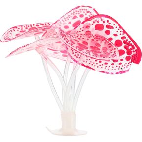CAPASTEC Soft Silicone Glowing Simulation Coral, Fluorescence Aquatic Artificial Water Plants for Aquarium (Pink)