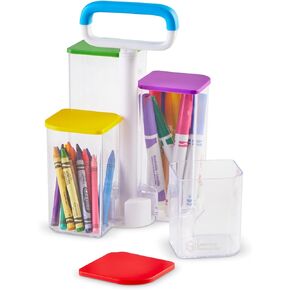 Create-a-Space See-Thru Storage Caddy, Classroom Organization, School Supplies Organizer, Desk Organization, Pen Holder, 9 Pieces