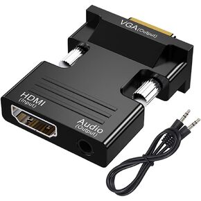 SELIACR HDMI to VGA Adapter, 1080P High Resolution, Gold Plated Connector, Compatible with Laptops, Desktops, Projectors, TVs