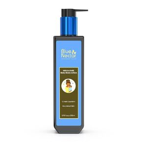 Blue Nectar Baby Lotion - Organic Ghee, Body Butters, Ayurvedic Oils, 12 Herbs | 200ml Infant Body Lotion | Natural Baby Skincare | Gentle Moisturizer for Kids