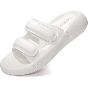 صندل نسائي من Colgo مزود بخطاف وحلقة مزدوجة وشريط قابل للتعديل صندل مسطح مريح سهل الارتداء للصيف in Kuwait