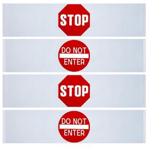 Buryeah 4 Pieces Door Guard Safety Banner 50 x 12 Inch Combination Stop Sign Banner Double Sided Do Not Enter Signs of Dementia Patients Home Bedroom Wandering Prevention Aid
