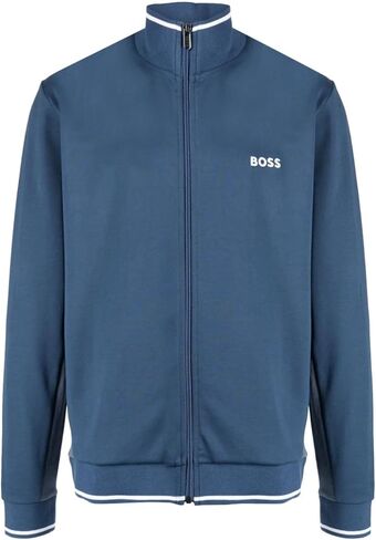 Hugo Boss Men's Blue Cotton Zip Up TrackSuit Jacket in Saudi Arabia