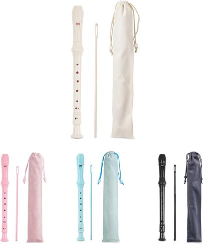 أداة تسجيل QIELIZI للأطفال المبتدئين والبالغين، فلوت موسيقى مسجل سوبرانو ذو 8 فتحات مع قضيب تنظيف وحقيبة للترفيه المنزلي لطلاب المدرسة (2-وردي) in Kuwait