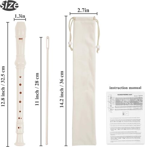 أداة تسجيل QIELIZI للأطفال المبتدئين والبالغين، فلوت موسيقى مسجل سوبرانو ذو 8 فتحات مع قضيب تنظيف وحقيبة للترفيه المنزلي لطلاب المدرسة (2-وردي) in Kuwait