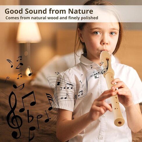 أداة تسجيل خشبية من Blockflöte Soprano مع حافظة صلبة، مسجل خشبي على الطراز الباروكي C بمفتاح C على الطراز البريطاني، أداة تسجيل للطلاب البالغين والمبتدئين in Kuwait