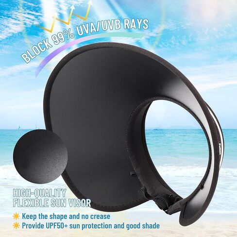 PuTian Sun Visor Hats for Women Wide Brim Ponytail Straw Summer Hat Roll-up Beach Cap UPF50+ UV in Saudi Arabia