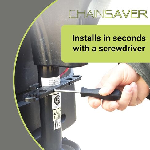 GR Innovations Tongue Jack Trailer Towing Organizer Kit | Nylon Chain Saver with PlugSaver and Tether | Essential RV Accessory | Easy Chain & Harness Storage | Made in USA in Saudi Arabia