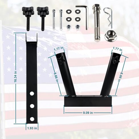 Hitch Flag Pole Holder Trailer Hitch US Flag Mount Universal for Truck Jeep SUV RV Pickup Camper Trailer Fits Standard 2-Inch Hitch Receivers, Durable and Rust Resistant. in Saudi Arabia
