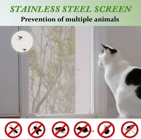 شبكة سلكية منسوجة من الفولاذ المقاوم للصدأ 304، 10 شبكات، 40 بوصة × 10 بوصة (100 × 25 سم) لا تصدأ أبدًا، سهلة القطع وهيكل شبكي قوي للدجاج/النافذة/الحديقة/القوارض in Kuwait