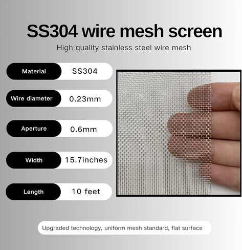 30 Mesh-Stainless Steel 304 Wire Mesh Screen-15.7 inches x 10 feet in Kuwait