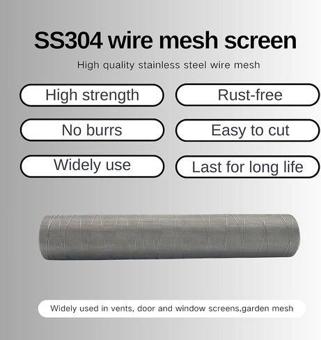 30 Mesh-Stainless Steel 304 Wire Mesh Screen-15.7 inches x 10 feet in Kuwait