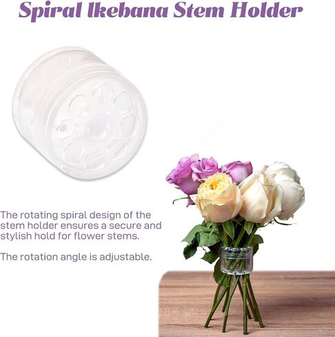 Spiral Ikebana Stem Holder, Spiral Branch Holder for Creating Amazing Bouquets, Flower Stem Holder for Making Spiral Bouquets, Flower Arrangement Holder (Clear) in Kuwait