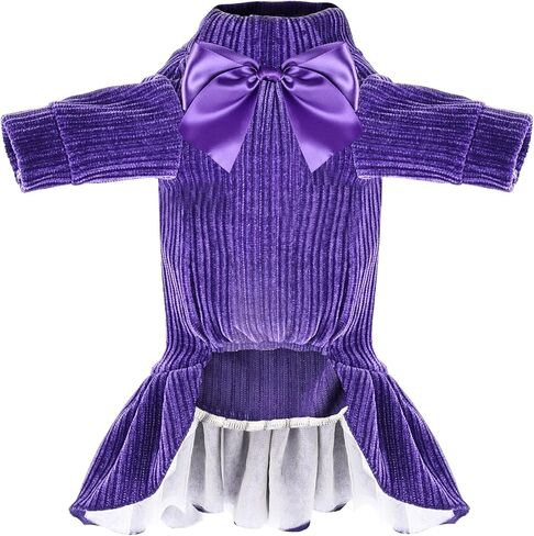 Dog Dress Cute Bowtie Dress Harness Leash Doggie Walk Apparel Skirts Clothes Pet Outfits for Small Dogs Girl Cat Wedding Birthday Holiday Christmas Party (Pink, M) in Saudi Arabia
