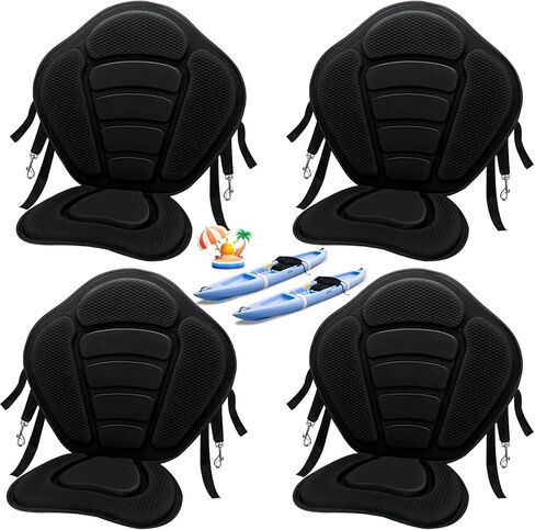 Wesiti 4 Pcs Kayak Seats Thickened Padded Kayak Seat with Back Support for Sit on Top Padded Fishing Boat Seat Paddle Canoe Seat Soft Cushion for Kayaking Rafting Fishing Canoeing Boating Supplies in Saudi Arabia