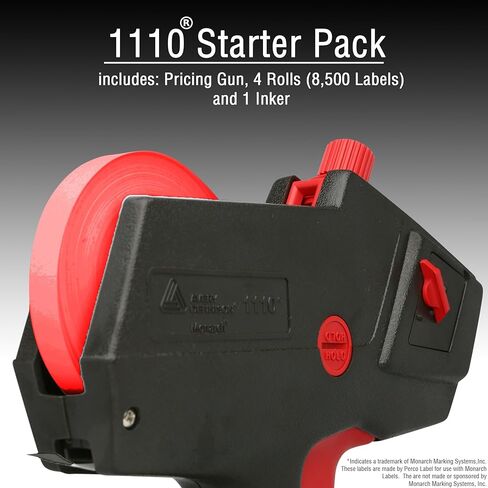 Perco Monarch 1110 Price Gun with Labels Starter Kit: Includes Price Gun, 8,500 Fluorescent Red Pricing Labels and Preloaded Inker in Saudi Arabia