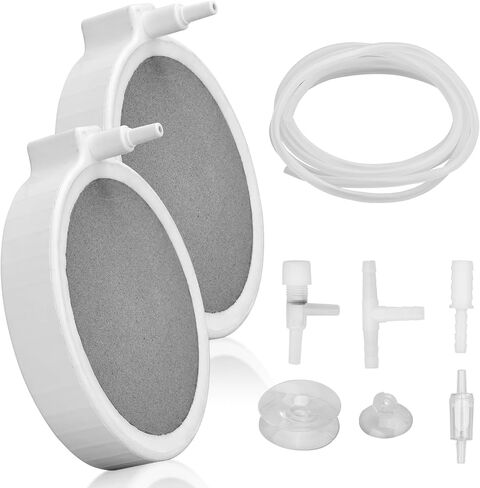 2 Pack 4 Inch Air Stone Kit Aquarium Nano Bubble Diffuser Aerator in Kuwait