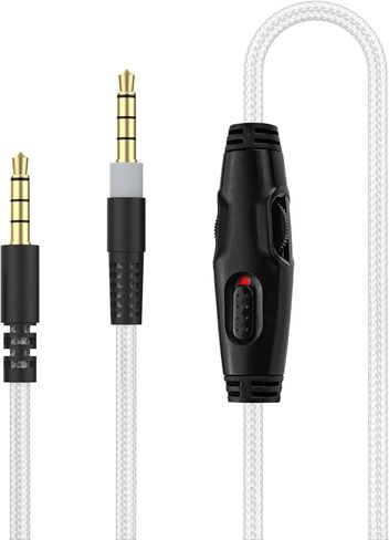 Auhsuxo Cloud Alpha Cable Replacement Audio Aux Cord Compatible with HyperX Cloud Alpha Cloud Mix Cloud Alpha S Logitech G633 G933 Gaming Headsets with Mute & Volume Control (No Mic,White) in Kuwait