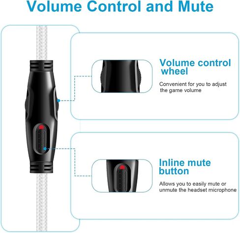 Auhsuxo Cloud Alpha Cable Replacement Audio Aux Cord Compatible with HyperX Cloud Alpha Cloud Mix Cloud Alpha S Logitech G633 G933 Gaming Headsets with Mute & Volume Control (No Mic,White) in Kuwait