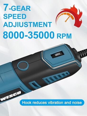 160W Rotary Tool Kit, Corded Multi-Tool with Flexible Shaft, 82 Accessories, 7 Variable Speeds 35000RPM Max for Sanding, Polishing, Drilling,Carving, Engraving, Cutting, DIY Crafts in Kuwait