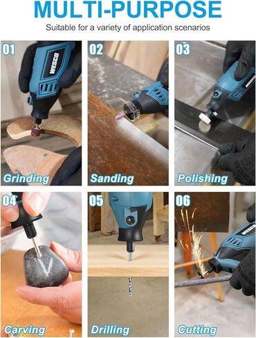 160W Rotary Tool Kit, Corded Multi-Tool with Flexible Shaft, 82 Accessories, 7 Variable Speeds 35000RPM Max for Sanding, Polishing, Drilling,Carving, Engraving, Cutting, DIY Crafts in Kuwait