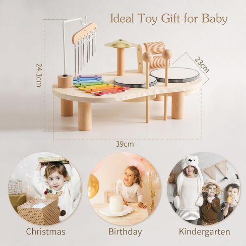 Kids Drum Set for Toddlers Musical Instruments 7 in 1 Baby Musical Toy Montessori Xylophone Toys for Boys Girls Months Birthday Gifts in Saudi Arabia