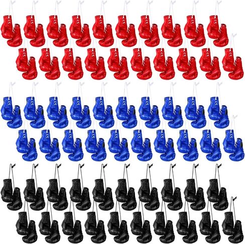 Batiyeer 60 قطعة قفازات ملاكمة صغيرة قفازات ملاكمة مصغرة ملحقات الملاكمة هدايا ملاكمة عطلة عيد الميلاد زخرفة معلقة ديكور تذكارية عرض حفلة للسيارة in Kuwait