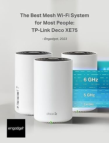 نظام شبكة TP-Link Deco AXE5400 ثلاثي الموجات WiFi 6E (Deco XE75) - يغطي ما يصل إلى 5500 قدم مربع، ويحل محل جهاز توجيه WiFi وموسع، شبكة تعتمد على الذكاء الاصطناعي، نطاق 6 جيجا هرتز جديد، عبوتان in Saudi Arabia