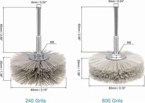 uxcell Nylon Wheel Brush 240 Grits 600 Grits Abrasive Grinding Head with 6mm Threaded Shank in Saudi Arabia