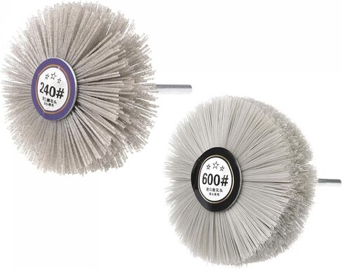 uxcell Nylon Wheel Brush 240 Grits 600 Grits Abrasive Grinding Head with 6mm Threaded Shank in Saudi Arabia