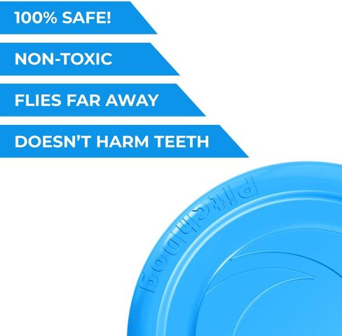 Dog Frisbee Toy Safe for Teeth - Outdoor Floating Flying Disk for Small, Medium and Large Breed Dogs - Lightweight Dog Ring Toy - Dog Catch and Fetch Toy - Outside Dog Yard Toys (Blue) in Saudi Arabia