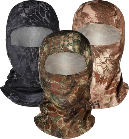 Blulu 3 Pieces Ski Mask Balaclava Full Face Mask Summer UV Sun Protection Face Cover Windproof Breathable Shiesty Mask(Chic Camouflage, General Size) in Saudi Arabia