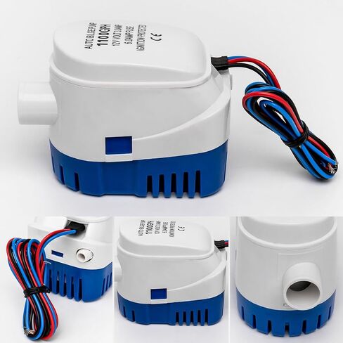 مضخات ماء آسن 12 فولت للقوارب، مجموعة مضخة ماء آسن البحرية مع 2 مشبك خرطوم و1 تركيب عالمي، نظام صرف القارب مع مضخة أوتوماتيكية ومفتاح تعويم in Kuwait