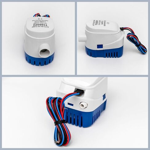 مضخات ماء آسن 12 فولت للقوارب، مجموعة مضخة ماء آسن البحرية مع 2 مشبك خرطوم و1 تركيب عالمي، نظام صرف القارب مع مضخة أوتوماتيكية ومفتاح تعويم in Kuwait