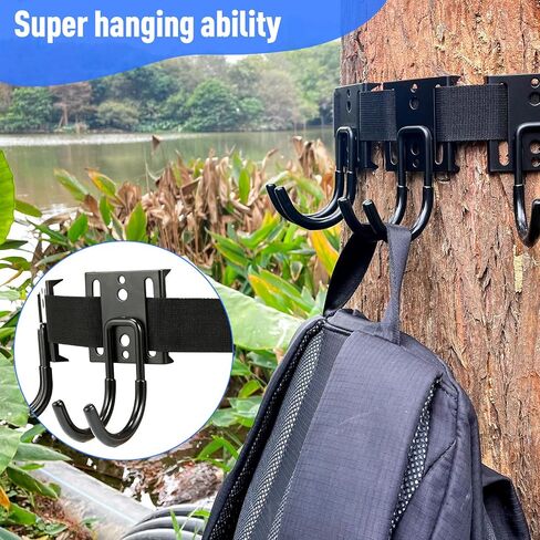 Tobbo Hunting Tree Stand Accessories Tree Stand Straps Hanger with 3 Metal Hooks and 1 Spare Strap in Saudi Arabia
