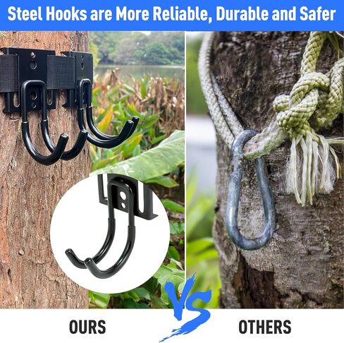 Tobbo Hunting Tree Stand Accessories Tree Stand Straps Hanger with 3 Metal Hooks and 1 Spare Strap in Saudi Arabia