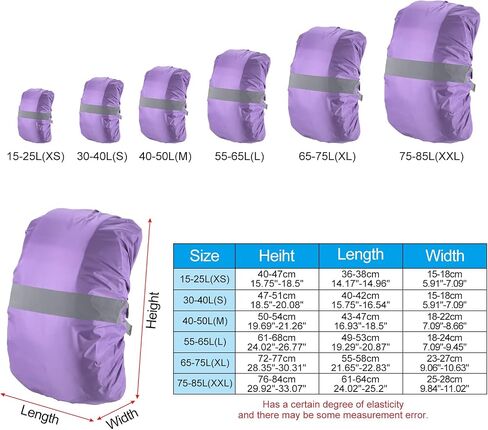 PATIKIL Waterproof Backpack Rain Cover, Non-Slip Backpack Cover with Reflective Strap Stay Dry for Hiking, Camping, Hunting in Saudi Arabia