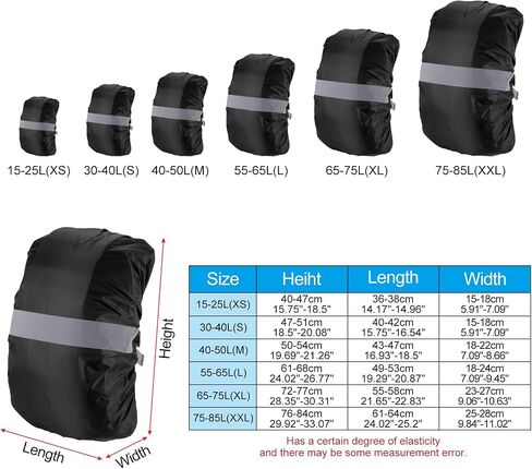 PATIKIL Waterproof Backpack Rain Cover, Non-Slip Backpack Cover with Reflective Strap Stay Dry for Hiking, Camping, Hunting in Saudi Arabia