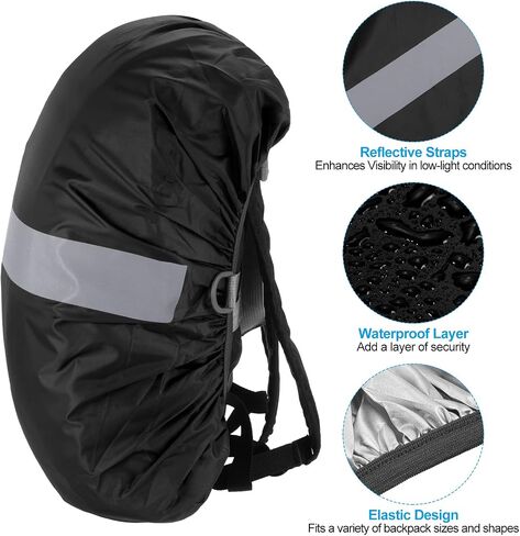 PATIKIL Waterproof Backpack Rain Cover, Non-Slip Backpack Cover with Reflective Strap Stay Dry for Hiking, Camping, Hunting in Saudi Arabia