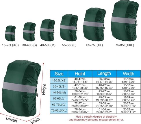 PATIKIL Waterproof Backpack Rain Cover, Non-Slip Backpack Cover with Reflective Strap Stay Dry for Hiking, Camping, Hunting in Saudi Arabia
