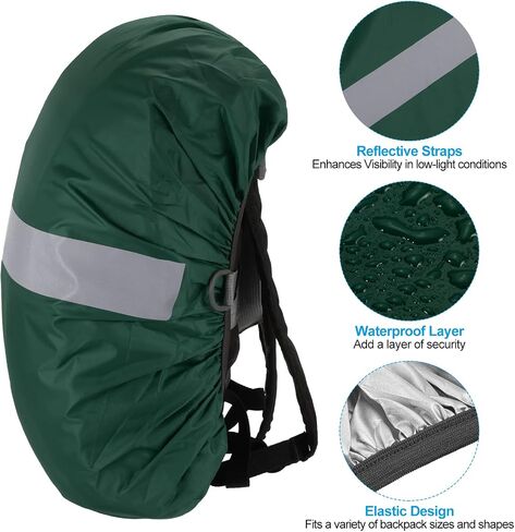PATIKIL Waterproof Backpack Rain Cover, Non-Slip Backpack Cover with Reflective Strap Stay Dry for Hiking, Camping, Hunting in Saudi Arabia