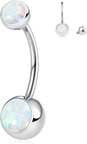 PEAKLINK 14G حلقة زر البطن G23 التيتانيوم شريط البطن حلقة السرة البطن الحديد طويل البطن ثقب المجوهرات داخليا الخيوط مجوهرات السرة شريط السرة للنساء الرجال 14 مم in Kuwait