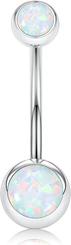 PEAKLINK 14G حلقة زر البطن G23 التيتانيوم شريط البطن حلقة السرة البطن الحديد طويل البطن ثقب المجوهرات داخليا الخيوط مجوهرات السرة شريط السرة للنساء الرجال 14 مم in Kuwait