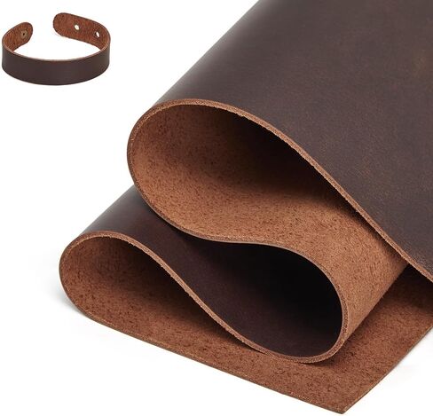 S-ZONE Genuine 12"x24" Top Grain Leather Sheets for Crafts Cowhide Leather Pieces Dark Brown in Saudi Arabia