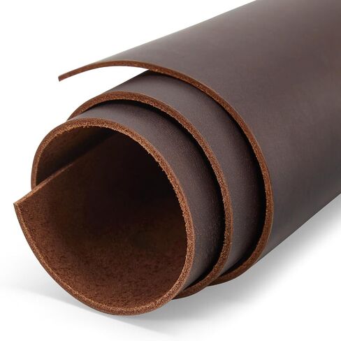 S-ZONE Genuine 12"x24" Top Grain Leather Sheets for Crafts Cowhide Leather Pieces Dark Brown in Saudi Arabia