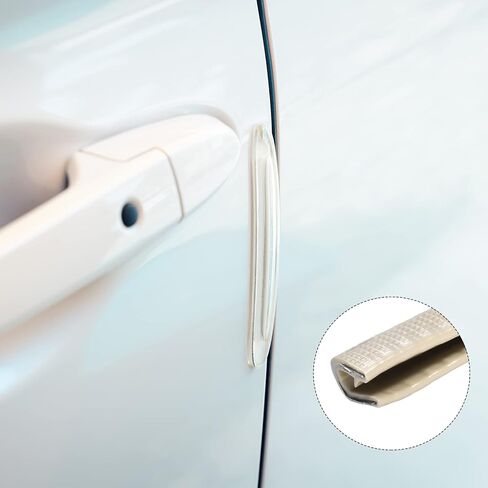 METALLIXITY Edge Trims (3M/9.84Feet) 1Pcs, PVC U-Seal Fits 1-4.5mm Edge Seal Strip with Iron Sheet - for Home Door Window, Beige in Kuwait