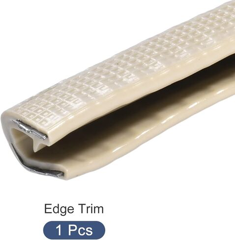 METALLIXITY Edge Trims (3M/9.84Feet) 1Pcs, PVC U-Seal Fits 1-4.5mm Edge Seal Strip with Iron Sheet - for Home Door Window, Beige in Kuwait