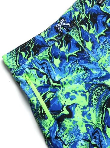 Body Glove Boys' Board Shorts - UPF 50+ Quick Dry Bathing Suit Swim Trunk (Size 8-18), Size 8, Blue Green Swirls in Saudi Arabia